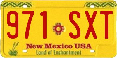 NM license plate 971SXT