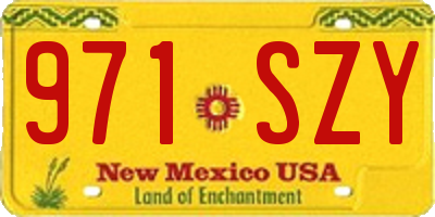 NM license plate 971SZY