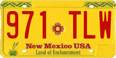 NM license plate 971TLW