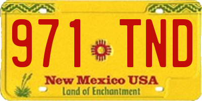 NM license plate 971TND
