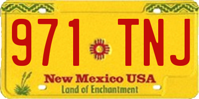 NM license plate 971TNJ