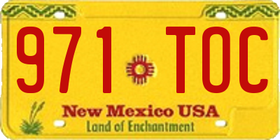 NM license plate 971TOC