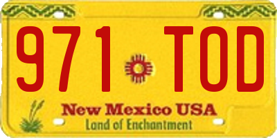 NM license plate 971TOD