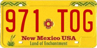 NM license plate 971TOG