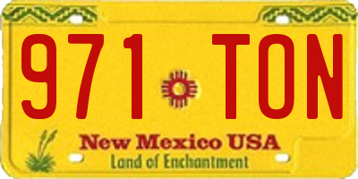 NM license plate 971TON