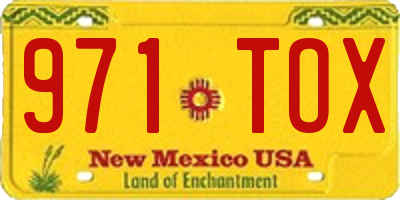 NM license plate 971TOX