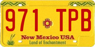 NM license plate 971TPB