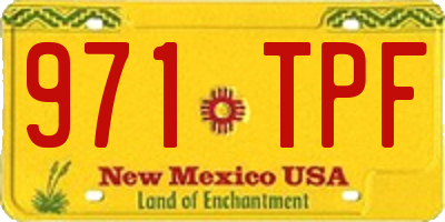 NM license plate 971TPF