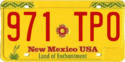 NM license plate 971TPO