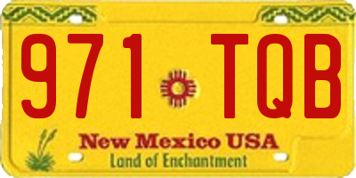 NM license plate 971TQB