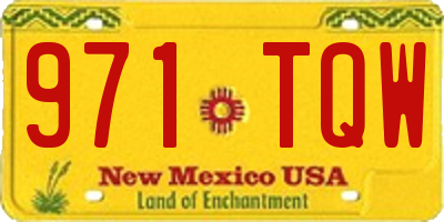 NM license plate 971TQW