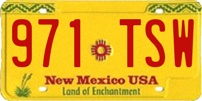 NM license plate 971TSW