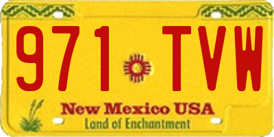NM license plate 971TVW