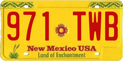 NM license plate 971TWB