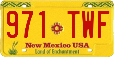 NM license plate 971TWF