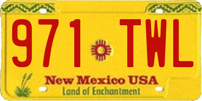NM license plate 971TWL