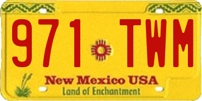 NM license plate 971TWM