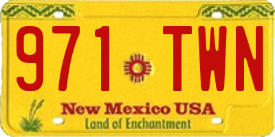 NM license plate 971TWN