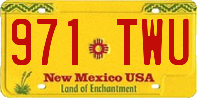 NM license plate 971TWU