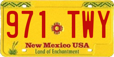 NM license plate 971TWY