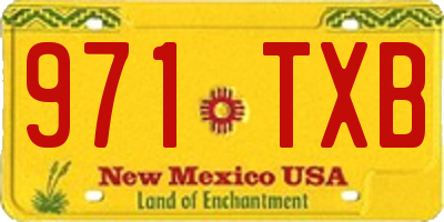 NM license plate 971TXB