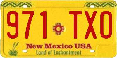 NM license plate 971TXO