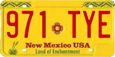 NM license plate 971TYE