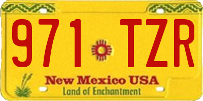 NM license plate 971TZR
