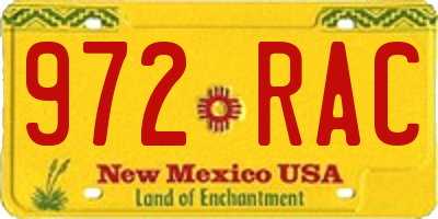 NM license plate 972RAC