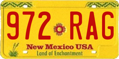 NM license plate 972RAG