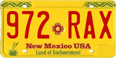 NM license plate 972RAX
