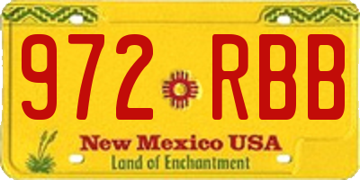 NM license plate 972RBB