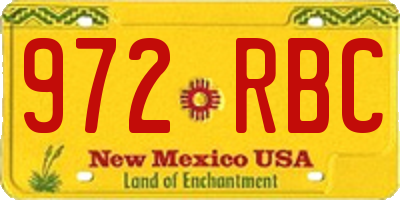 NM license plate 972RBC