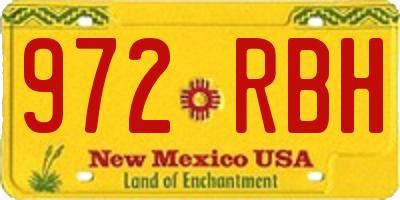 NM license plate 972RBH