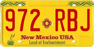 NM license plate 972RBJ