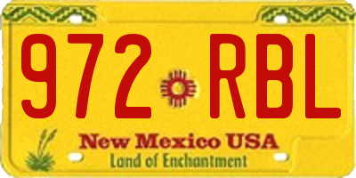 NM license plate 972RBL