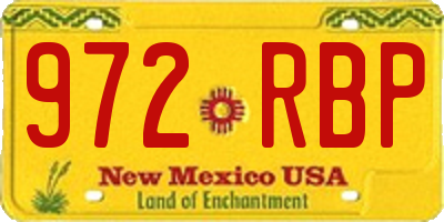 NM license plate 972RBP