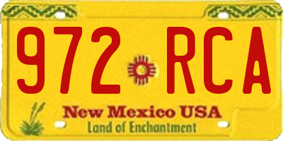 NM license plate 972RCA
