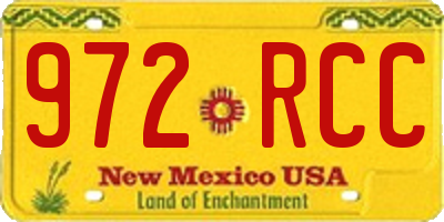 NM license plate 972RCC