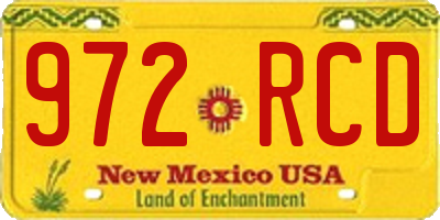 NM license plate 972RCD