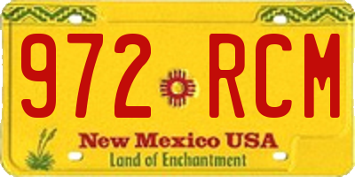 NM license plate 972RCM