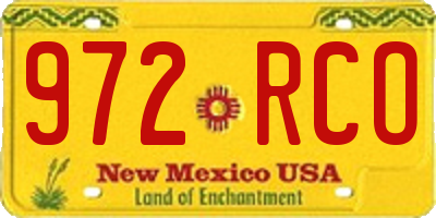 NM license plate 972RCO