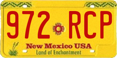 NM license plate 972RCP