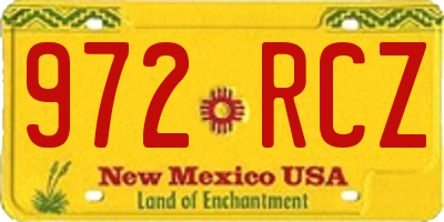 NM license plate 972RCZ