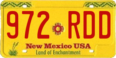 NM license plate 972RDD
