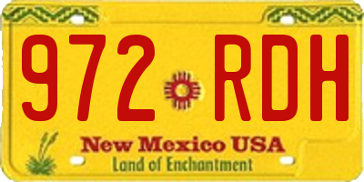 NM license plate 972RDH