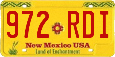 NM license plate 972RDI