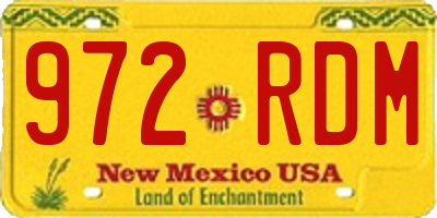 NM license plate 972RDM