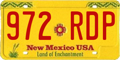 NM license plate 972RDP