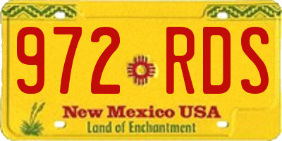 NM license plate 972RDS